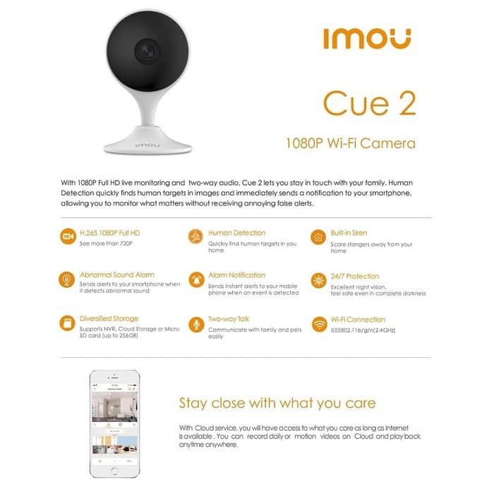 CCTV Wifi IP Camera Dahua Imou Cue 2 Full HD 1080p Human Detection