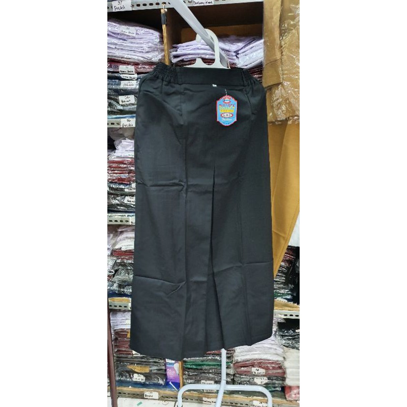 Rok SMA panjang Hitam rempel / span 1