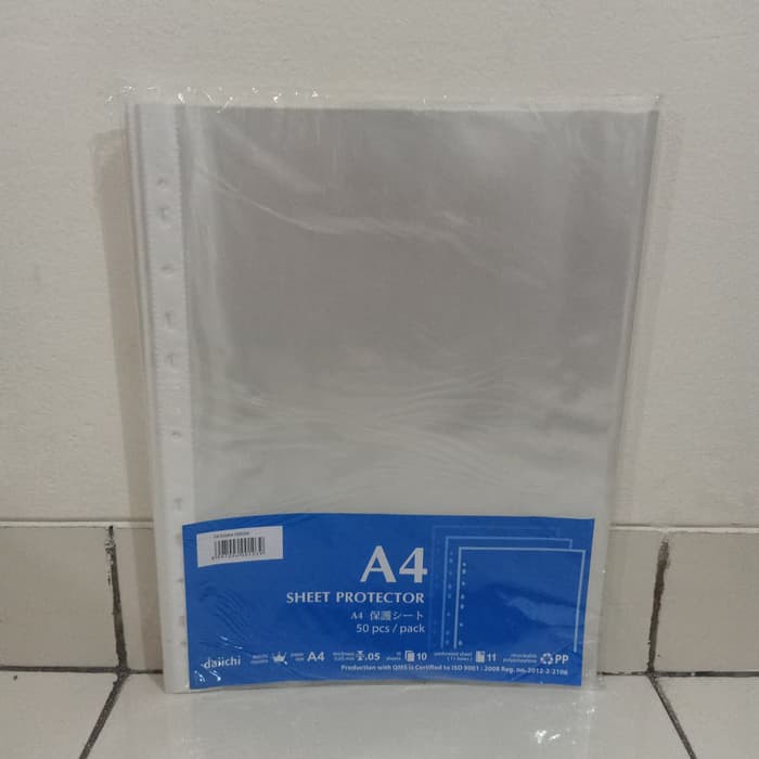 

Sheet Protector A4 / PP Pocket Daiichi A4 / 1 Pak Isi 50 Pcs