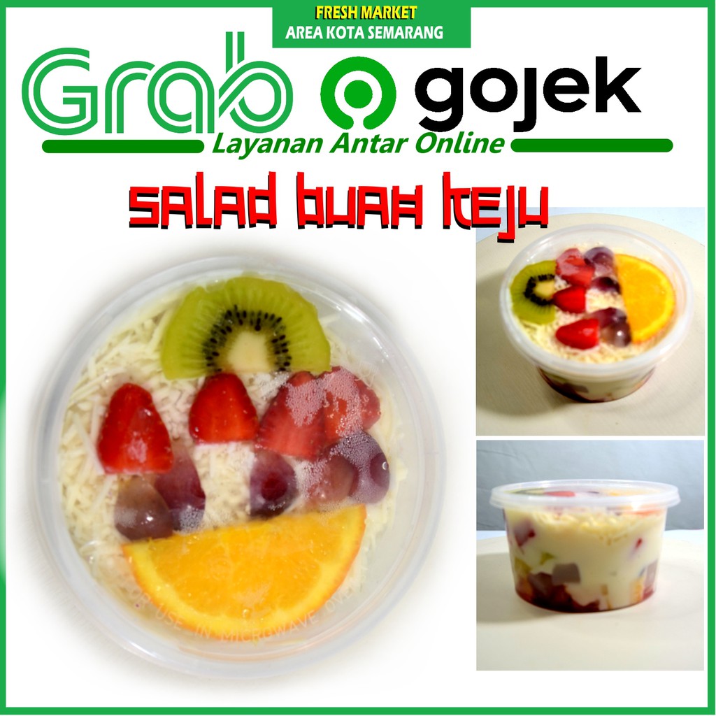 

[FRESH MARKET] SALAD BUAH 300ml FRUITY keju mayonise original kirim grab gojek untuk area semarang