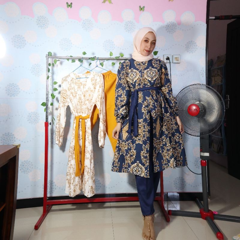 set tunik sultan rayon / one set murah / oneset sultan premium / Setelan sultan rayon/ setcel sultan