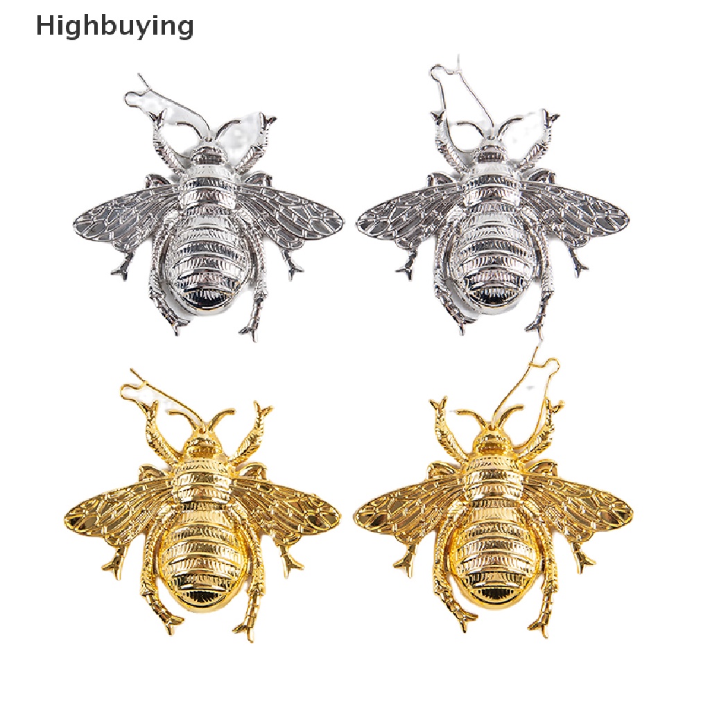 Anting Stud Desain Lebah Bumblebee Besar Warna Silver / Gold Bahan Metal Gaya Retro Minimalis Untuk Wanita Glory