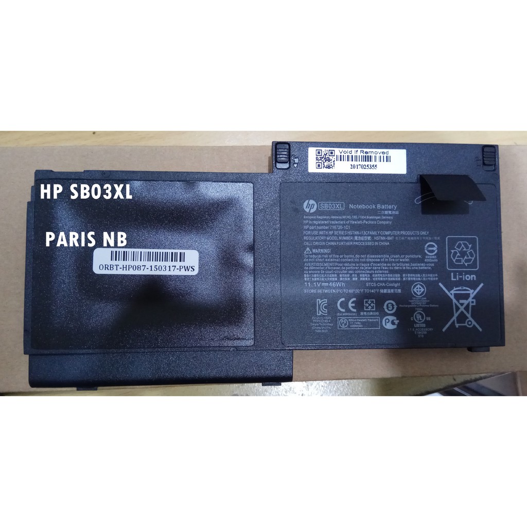 Original Baterai HP SB03XL EliteBook 820 G1 HSTNN-LB4T
