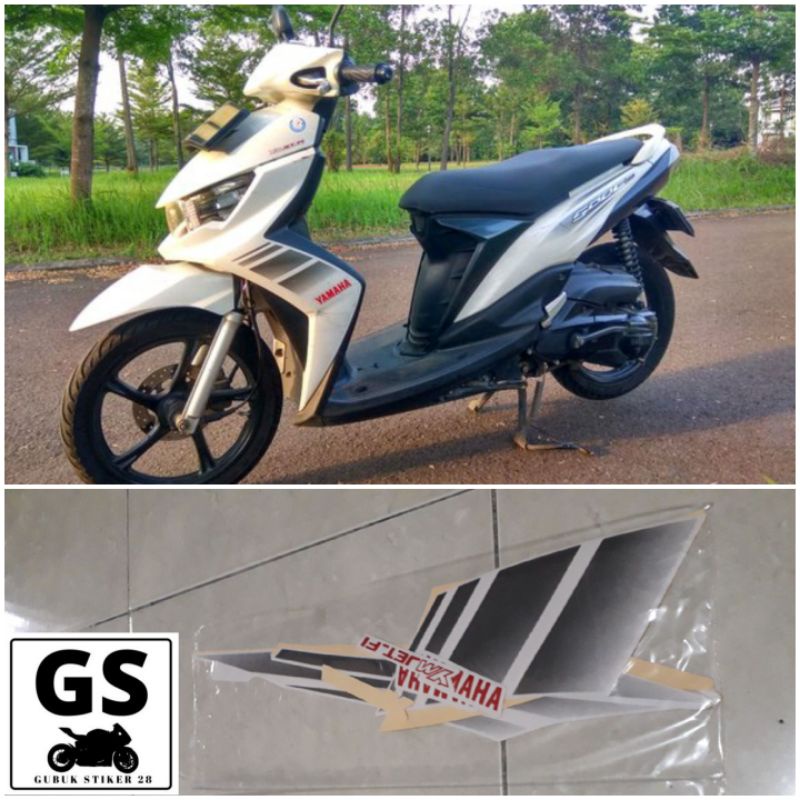 STRIPING STIKER LIS BODY MOTOR YAMAHA MIO SOUL GT 2012 PUTIH