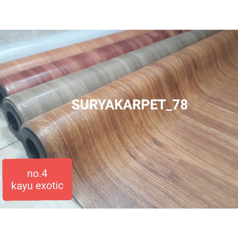 Karpet vinyl import Korea EXOTIC dan KAYU ABU Lebar 2mtr tebal 0.5mm dijual per 50cm