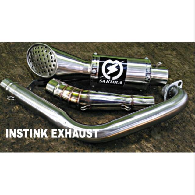 fullsystem Knalpot Racing  vixion xabre R15v3 r15v2  underbelly sakura tersedia untuk 150 cc