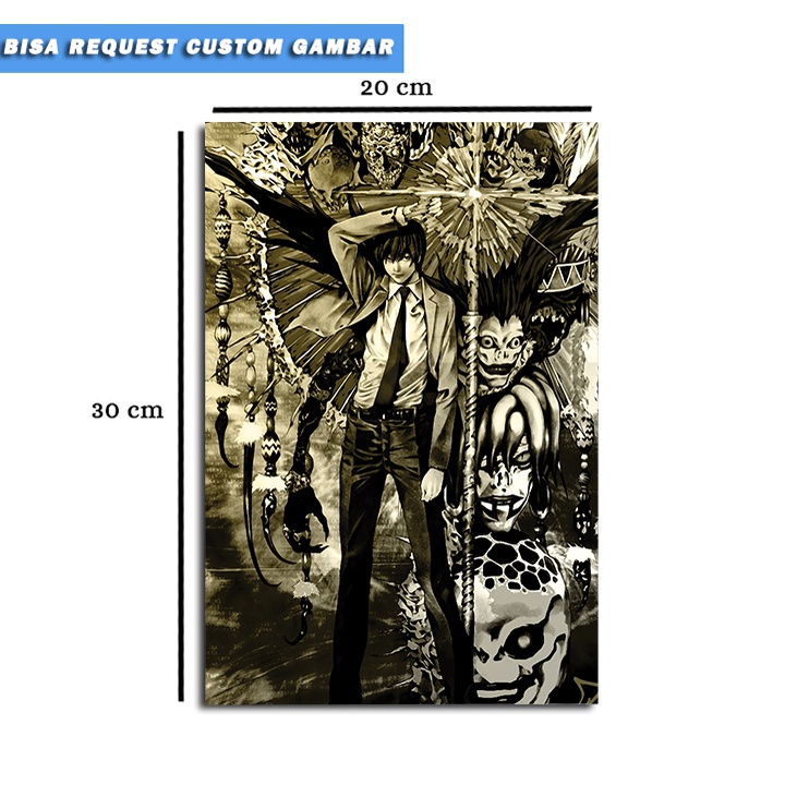 Poster Kayu Anime Death Note/Hiasan Dinding Kayu/Poster Anime Death Note