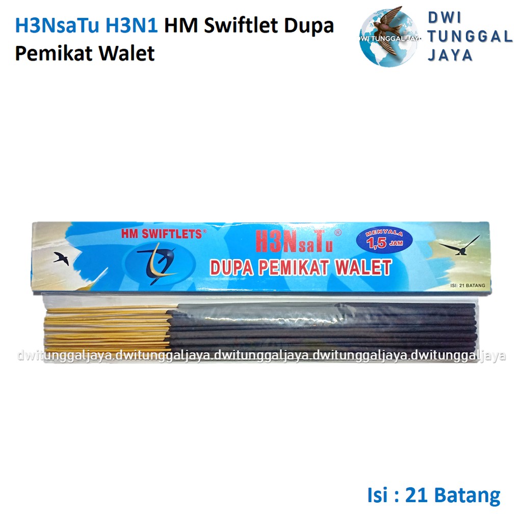 Dupa Walet H3NsaTu H3N1 HM Swiftlet Parfum Dupa Pemikat Burung Walet Isi 21 Batang