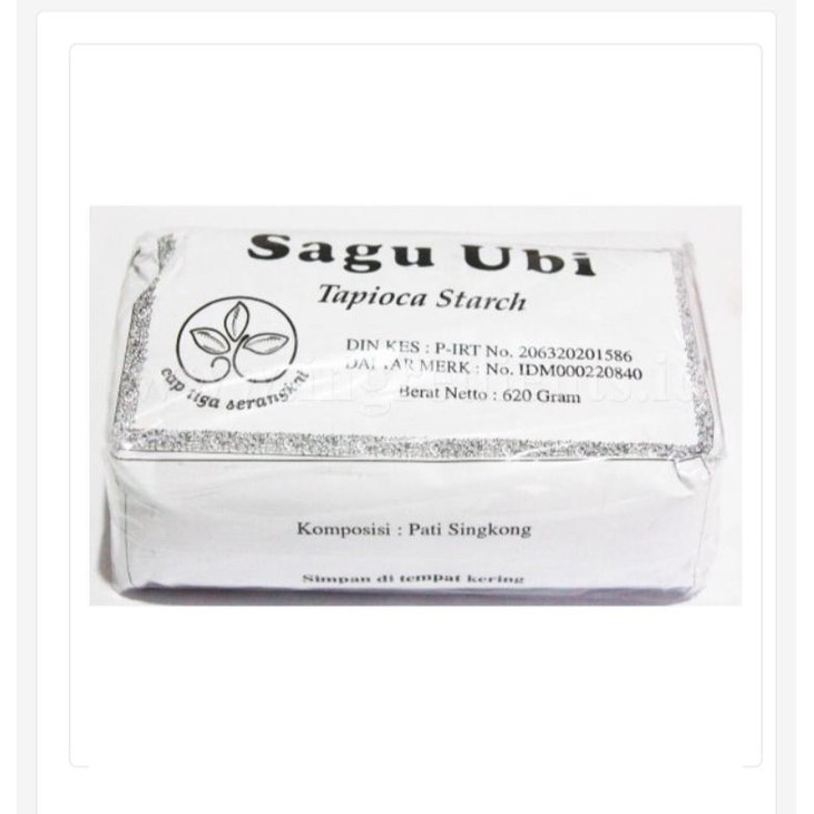 Sagu Ubi Tapioca Starch Cap Tiga Serangkai - Tepung Sagu Ubi -  620gr