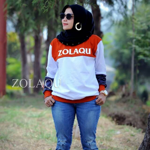 KAOS ZOLAQU TERBARU TERLARIS ORIGINAL KOMBINASI ORANGE PUTIH