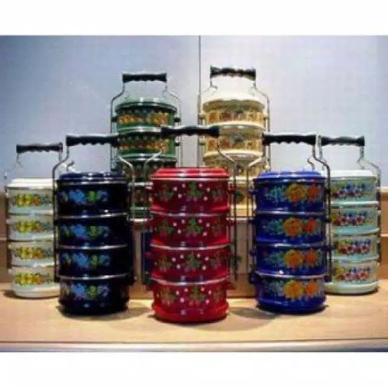 RANTANG ENAMEL 14CM / 4 SUSUN LUNCH BOX EMPAT SUSUN KOTAK MAKAN