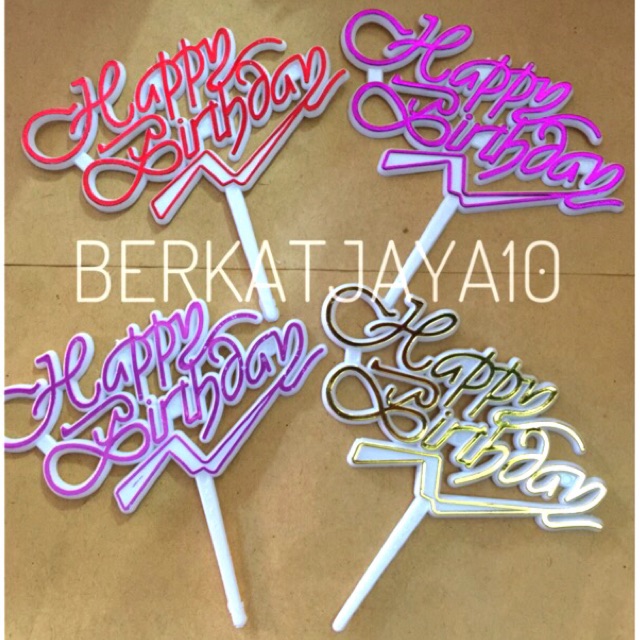 Topper Tulisan Happy Birthday warna warni