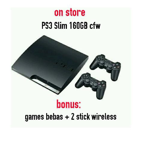 PS3 Slim 160GB CFW + 2 Stick Wireless + Games