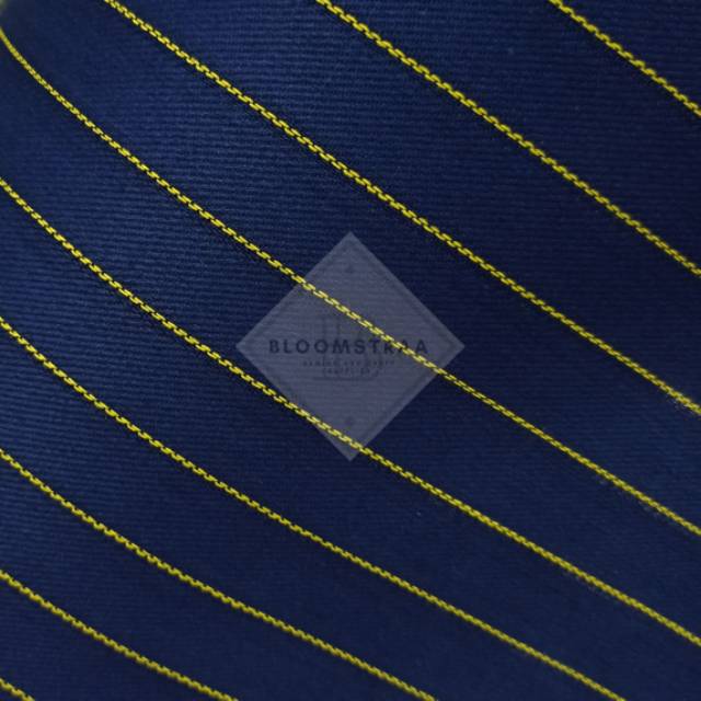 Bahan Kanvas Yarn Dyed Twill Stripe Navy Lis Kuning Kain Canvas Garis