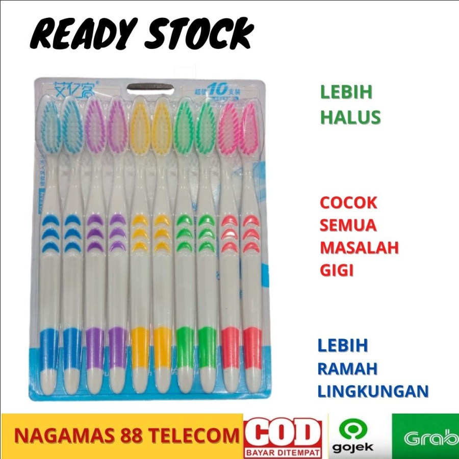 Sikat Gigi Dewasa Garis Isi 10 pcs