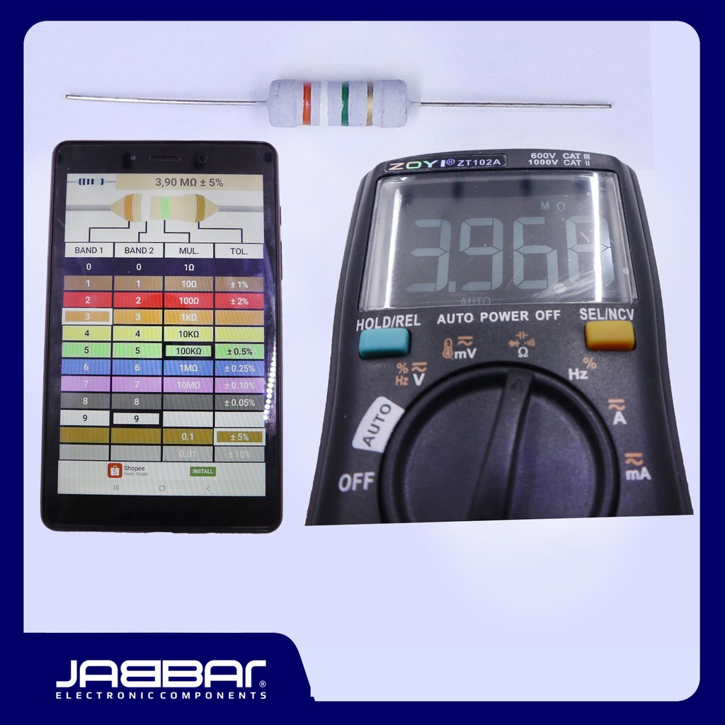 RESISTOR 3M9 OHM 2W 5% DIP (3,90M OHM) - ABU-ABU - 10PCS