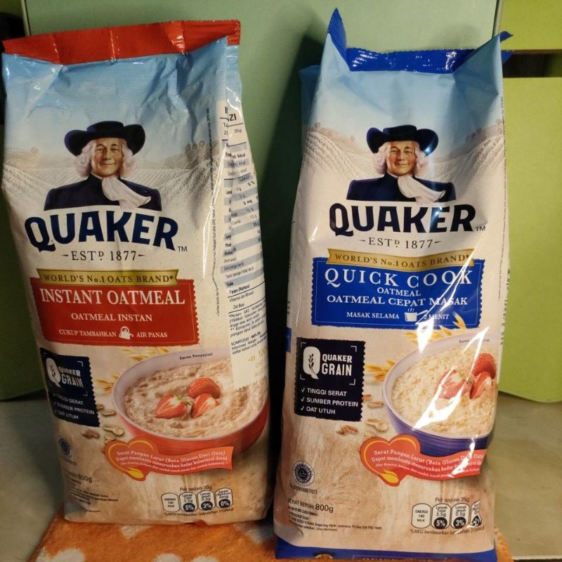 Quaker Instant Oatmeal 800 gr  Quaker Quick Cook Oatmeal 800 gram quaker oats rolled oat makanan diet quaker oatmeal 800gr quaker merah quaker biru#I