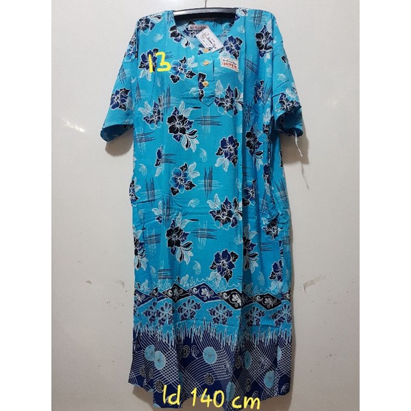 YULI - Daster kencana ungu  L5 JUMBO LD 135-150 CM PB 107 CM BATIK KU LEBEL PUTIH(KUP)-no 13