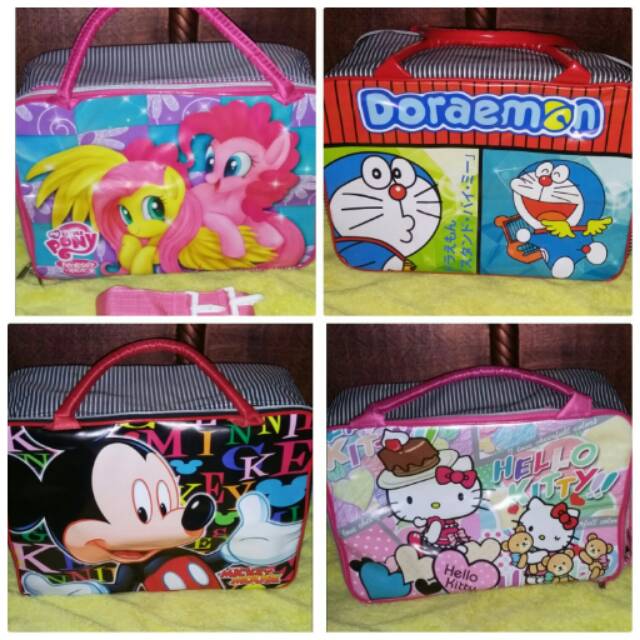 Travel bag kanvas / travel bag karakter / travel bag kartun