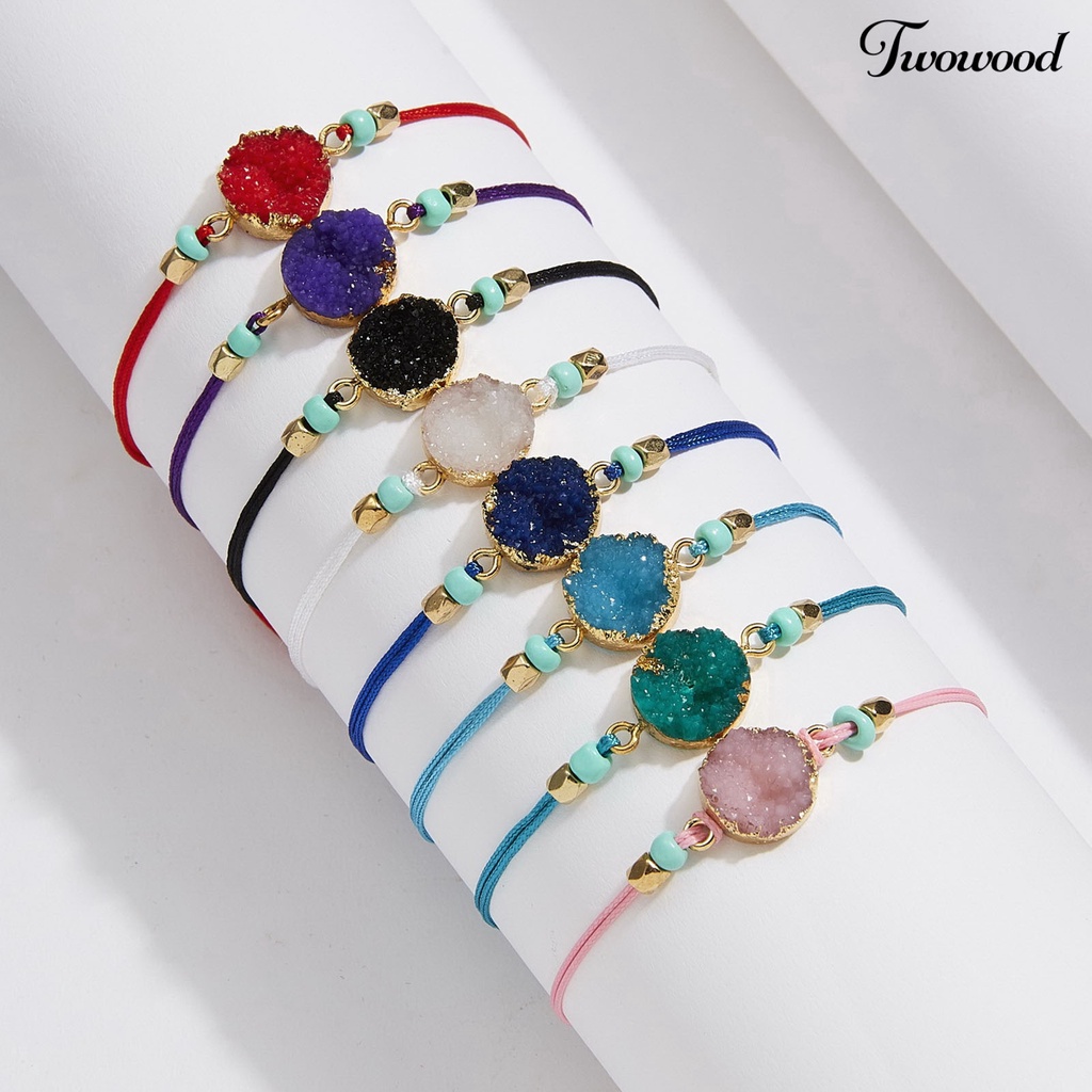 Gelang Batu Imitasi Adjustable Tahan Lama Gaya Korea Untuk Pria Dan Wanita