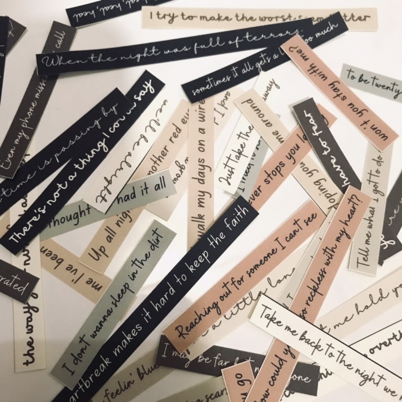 

Stiker/Sticker Melancholy Words (10pcs) | Journaling/Decorating/Stiker untuk DIY Memo Paper dll
