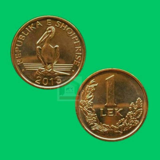 Koin albania 1 lek 2013 unc lustre coin