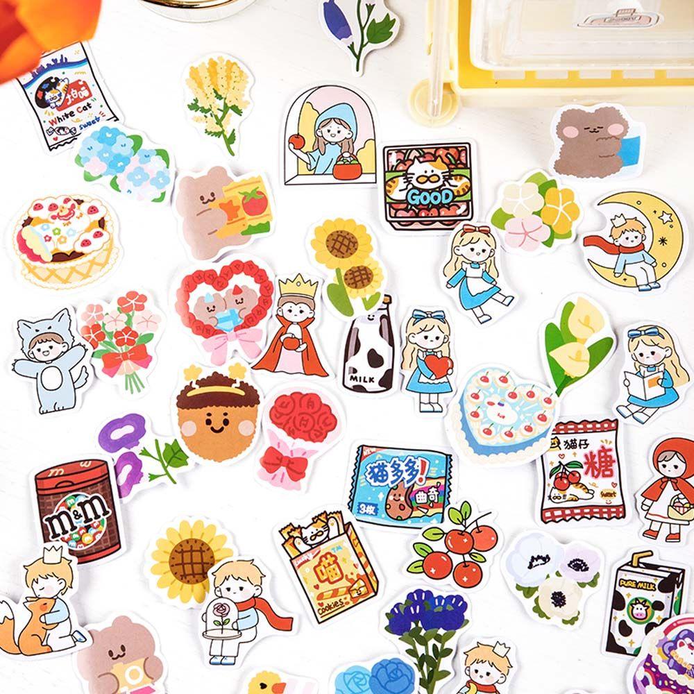 Mxbeauty Stiker Akun Tangan Lucu Manual Scrapbooking Beruang Snack DIY Diary Stationery Stickers