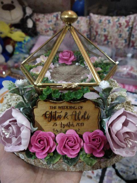 Tempat Cincin /terarrium Ringbox /ringbearer/ Tempat Maskawin/tempat Cincin Rustic /terarrium Rustic
