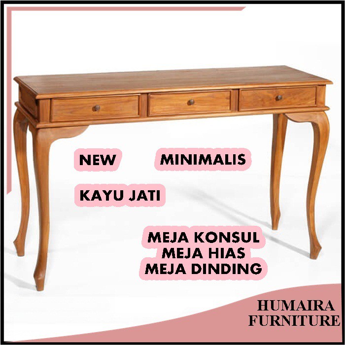 Meja Konsul Minimalis Material Kayu Jati Cocok Untuk Meja Hias Ruang Tamu dan Meja Dinding