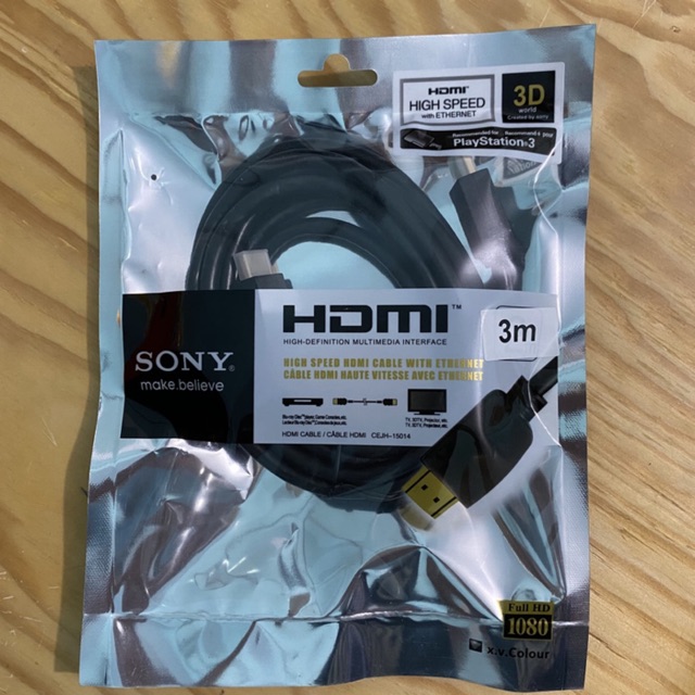 kabel HDTV SONY 3M Male To Male Gold Plate 3 Meter HDTV 1.4V Highspeed