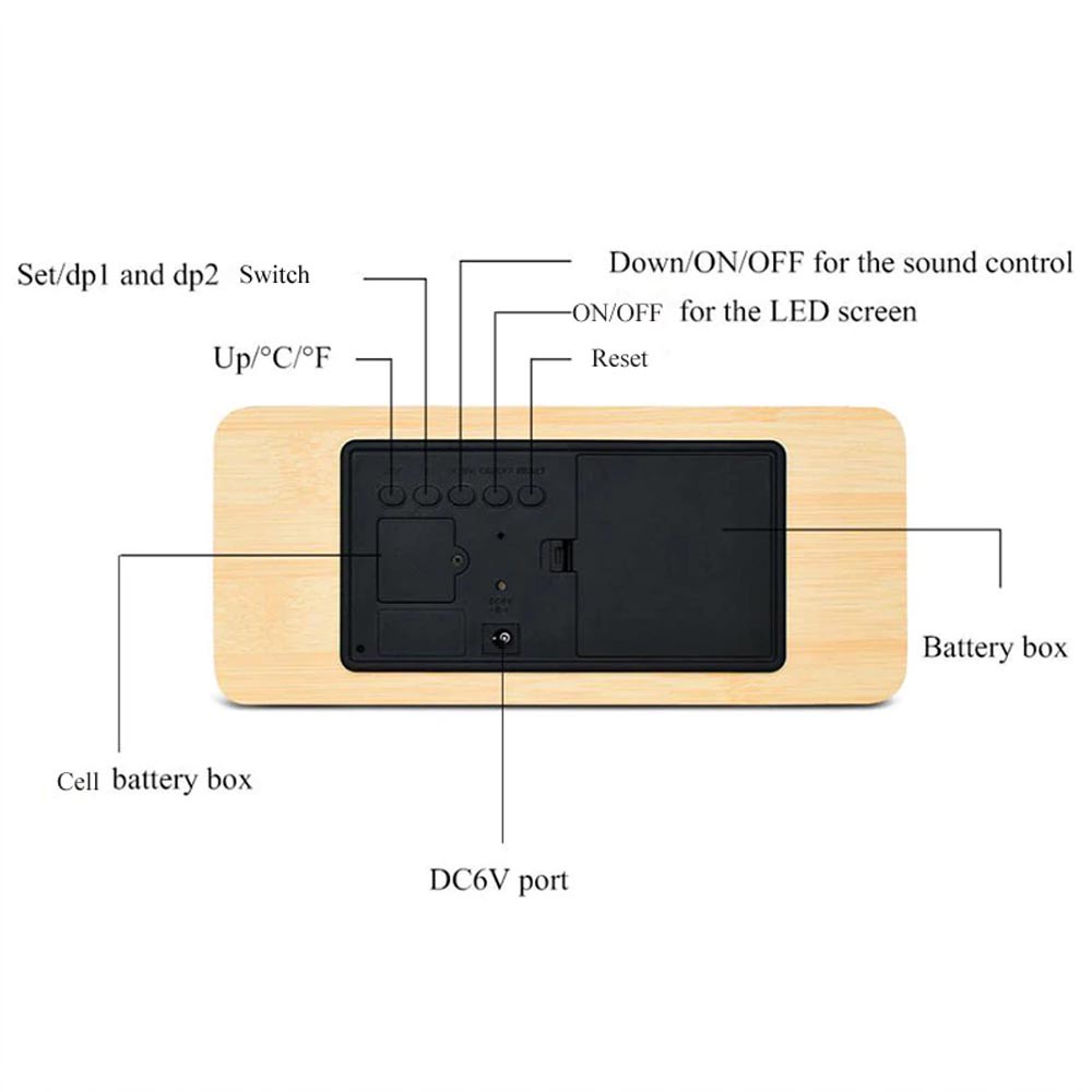 Wooden Clock Besar / Big - Lampu Kayu Led Elegant RANDOM