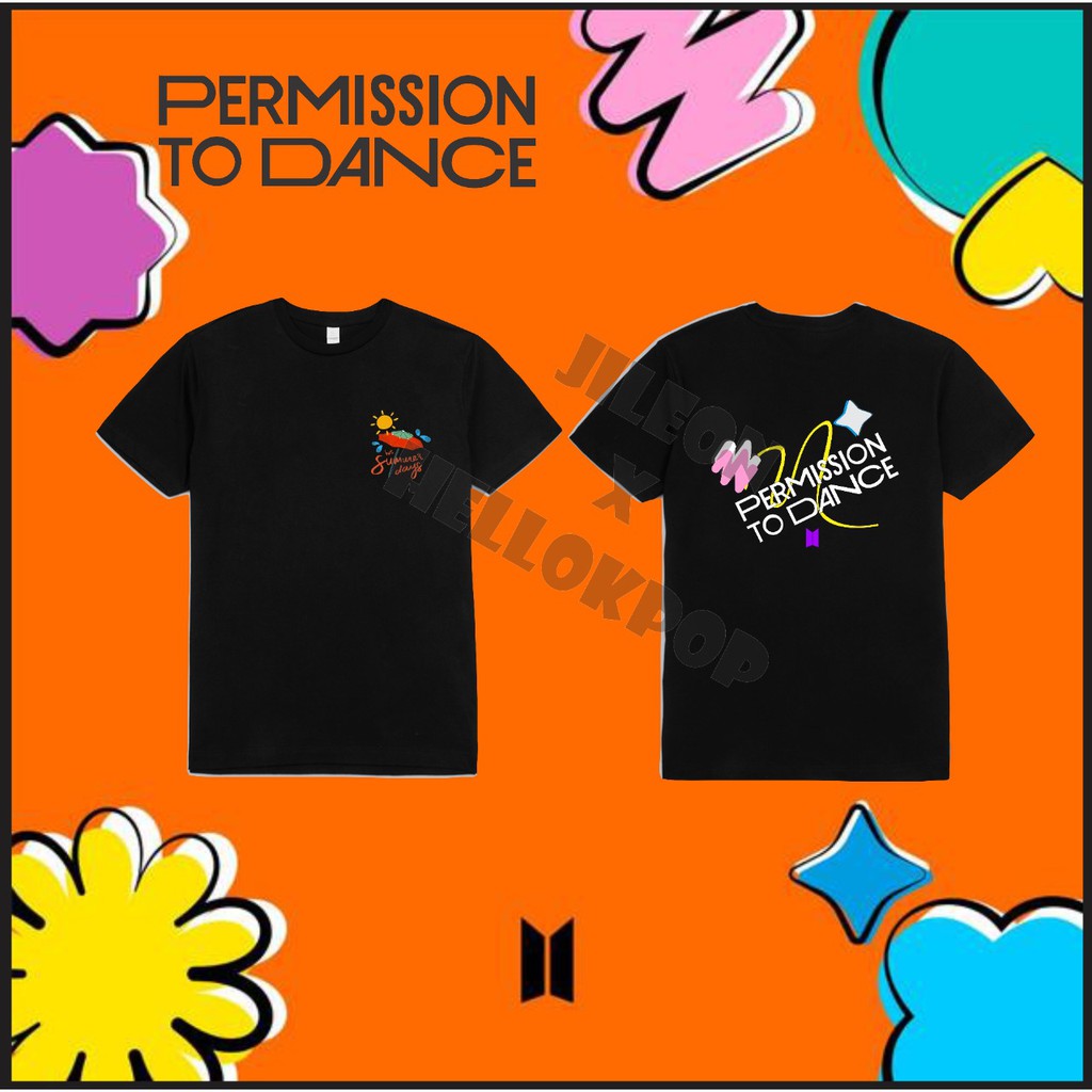 KAOS TSHIRT BTS PERMISSION TO DANCE DEPAN BELAKANG
