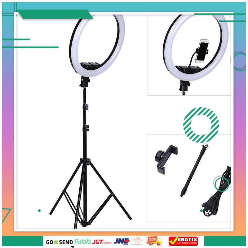 (BISA COD) FTIHSHPSTUDIO Lampu Halo Ring Light LED Kamera DSLR Smartphone -LF-480C