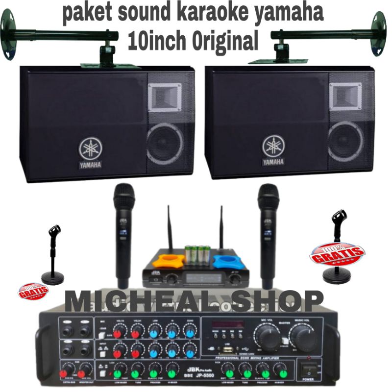 Paket sound karaoke speaker yamaha 10inch + amplifier