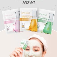 HANASUI Mineral Mud Mask sachet Original ( pink,hijau,orange ) Girlsneed77