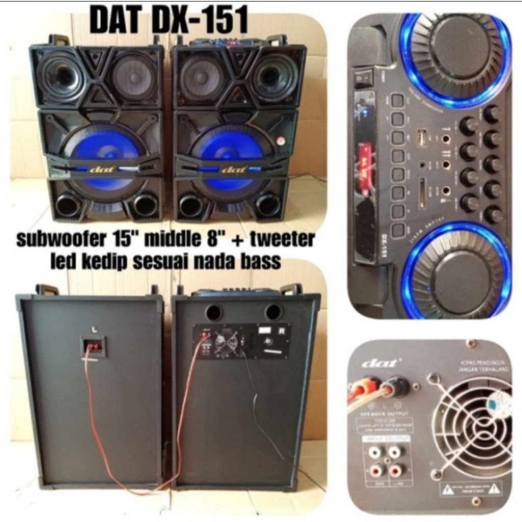 SPEAKER AKTIF PASIF 15 INCH DAT DX-151/DAT DX 151 BISA BLUETOOTH & USB