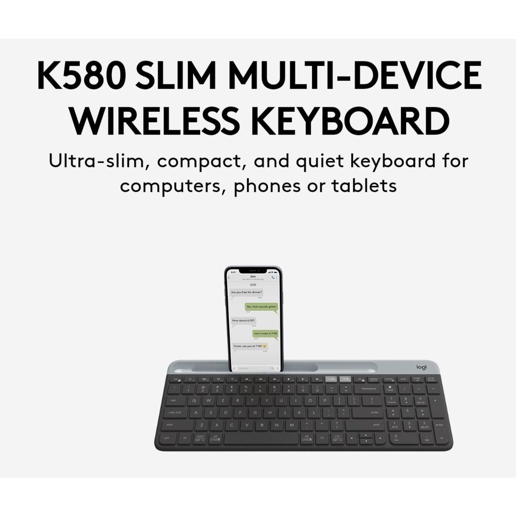 Logitech K580 Slim Multi Device Wireless Bluetooth Keyboard K 580