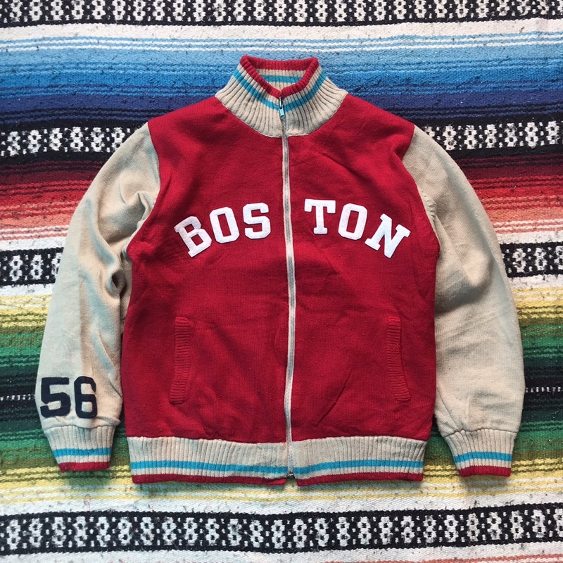 Varsity Boston reversible wool / jaket varsiti bolak balik boston not mlb