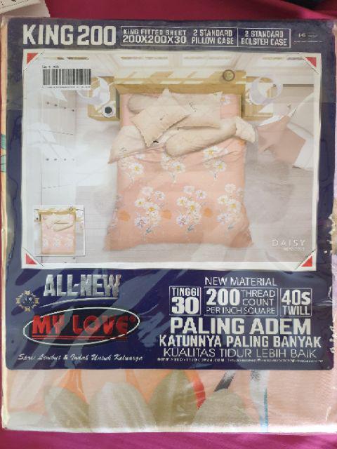 Sprei Katun All New My Love 200x200 Tinggi 30 - Amarilis Coastal Kolase  Sp200t30anml Sleepwell 200