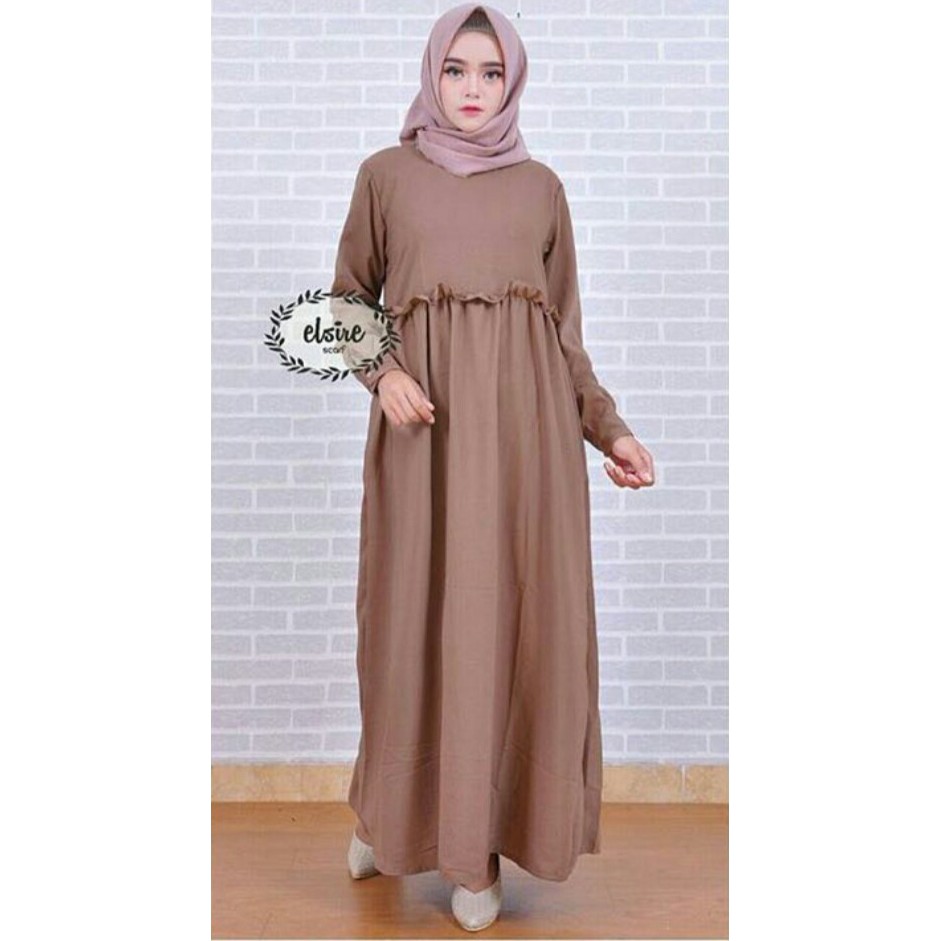 [Maxi Maida RO] Maxi dress wanita wollycrepe Varian warna