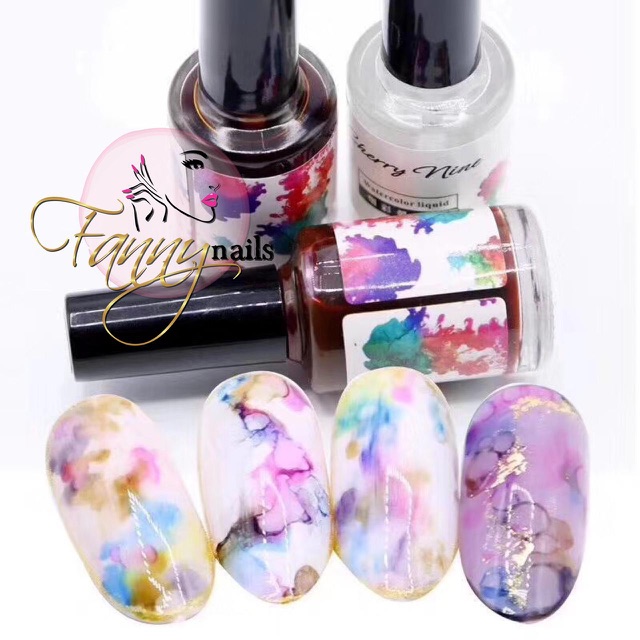 Water color ink nail art 12 warna inked ink nailart japan nails tinta warna kutek gel