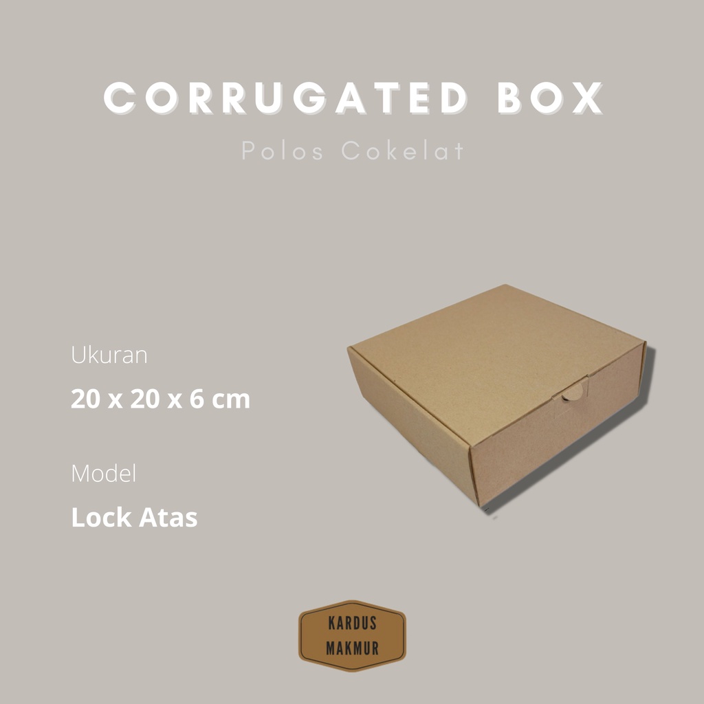 

uk 20x20x6cm , model kunci atas, kotak kardus / karton pizza die cut