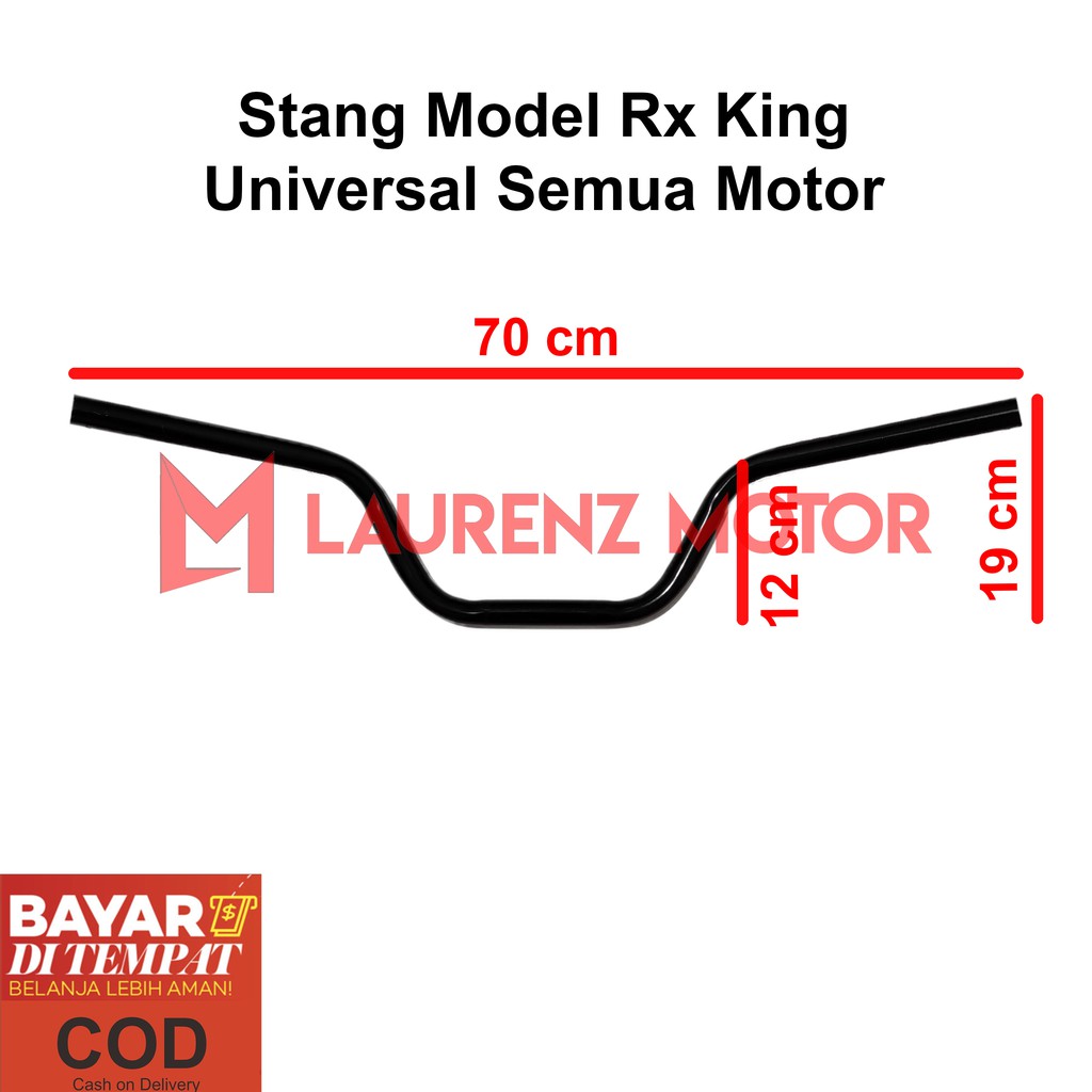 Stang Stir Motor Rx King Variasi Stang Racing Balap Motor Tebal Hitam dan Chrome