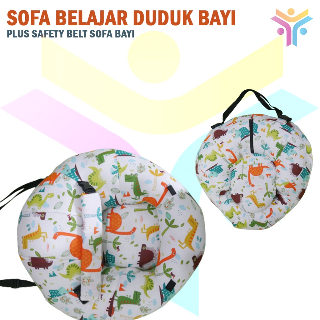 13 || SOFA BABY Belajar Duduk Bayi Bergambar Plus Safety Belt SOFA BAYI