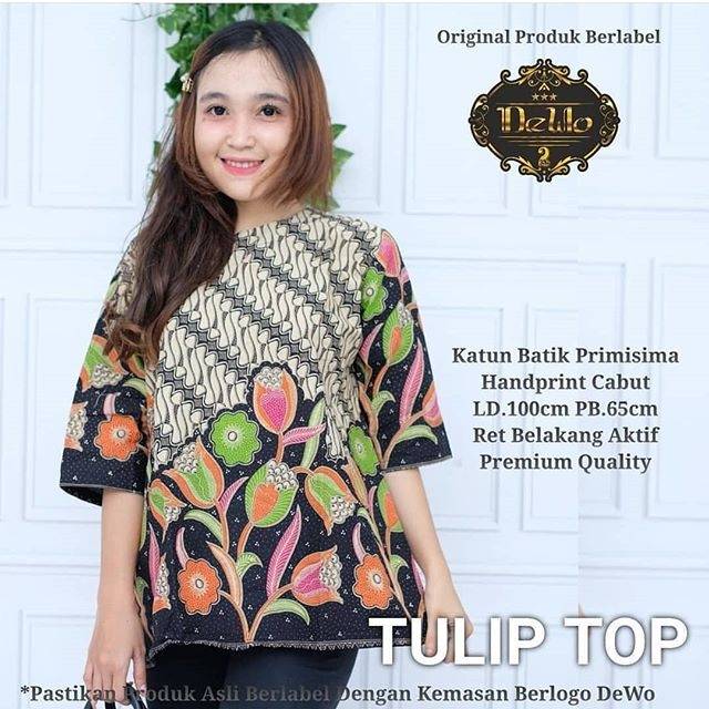 Blus Batik Atasan  Batik Baju  batik wanita  Shopee  Indonesia