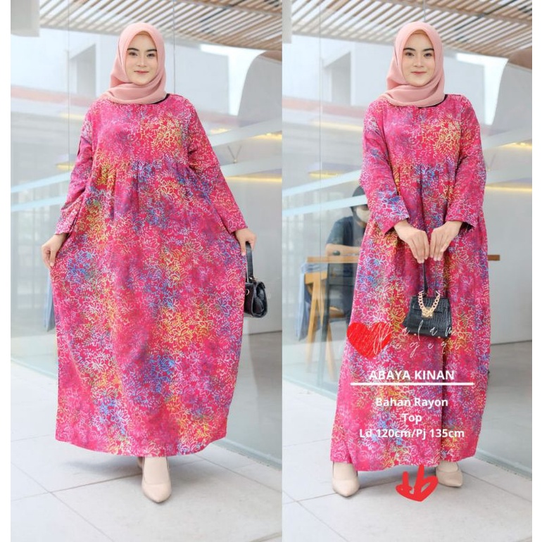 abaya KINAN dan astuti batik smoke cap Setelan Wanita Batik Kekinian