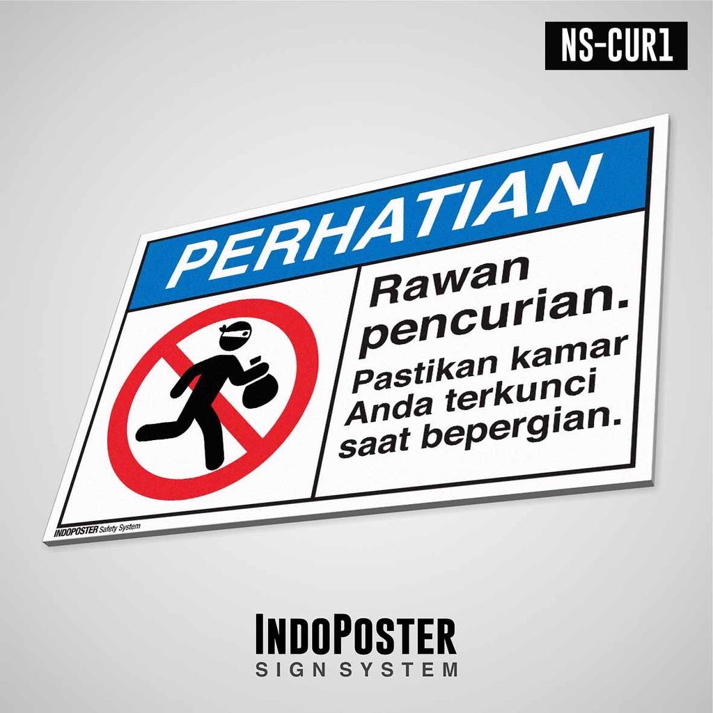 

Safety Sign Rambu K3 ANSI Rawan Pencurian Pastikan Kamar Terkunci