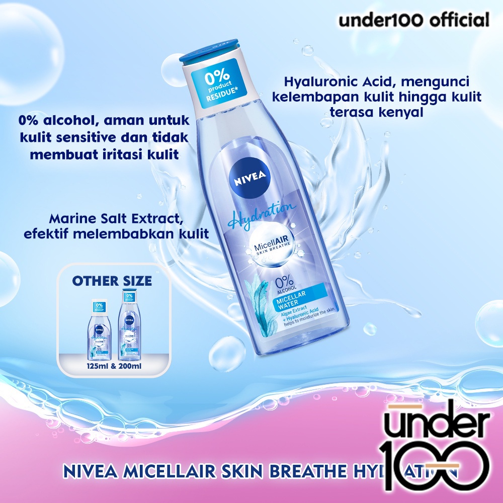 ❤ UNDER100 ❤ NIVEA Micellar Water MicellAir 125 | 200 | Xpert, Eye Remover make Up (✔️BPOM)