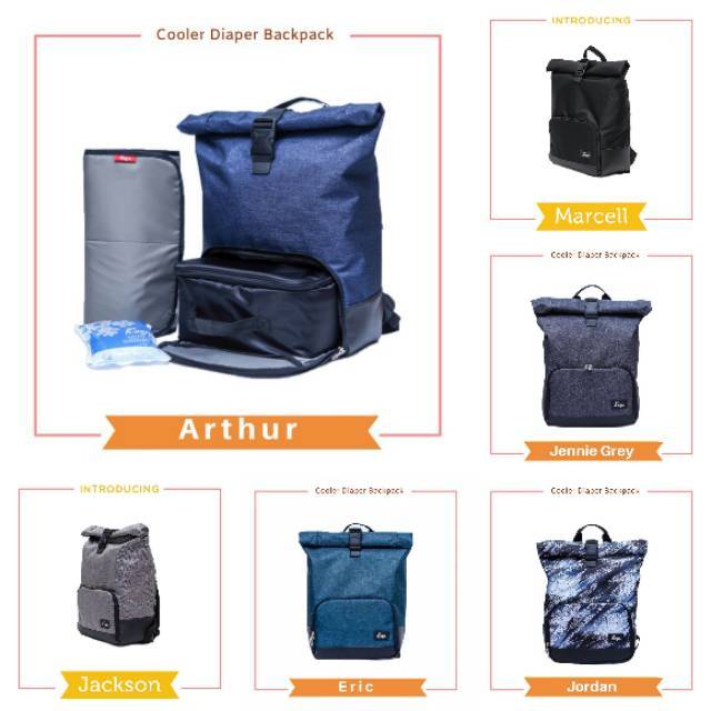 ALLEGRA ROLL TOP COOLER DIAPER BACKPACK TAS ASI BAYI