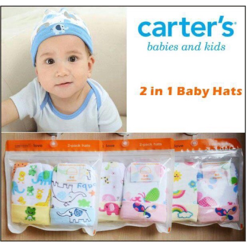 2in1 Baby Hat | Topi Bayi Isi 2 | Carters Baby Hat 2 in 1